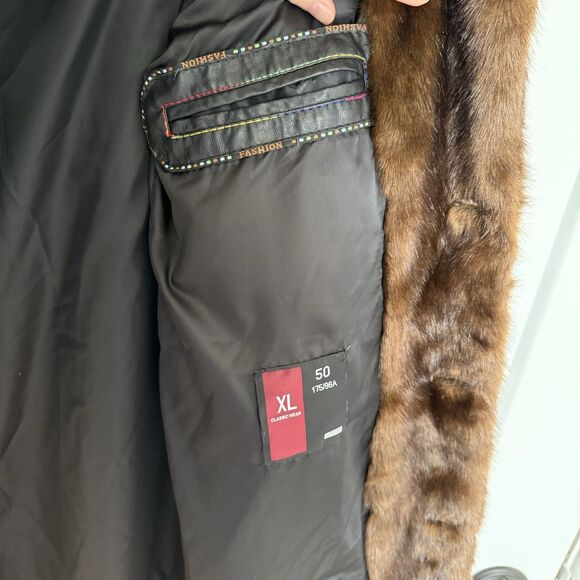 Dark Brown Faux Fur Mid-Length Coat Women’s XL (175/96A) Lined Classic Wear - Picture 7 of 8